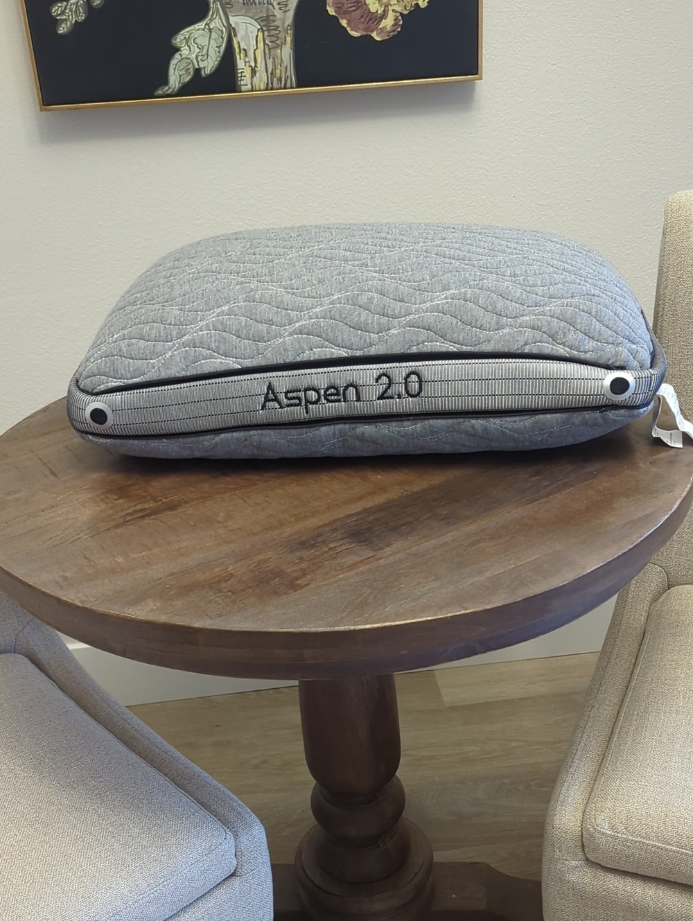 Aspen 2.0 Grey Quilted Pillow by Bedgear Never Used